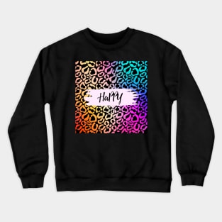 Happy rainbow leopard print Crewneck Sweatshirt